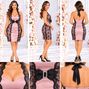 Rochie deosebita de ocazii, cu un decor aparte din dantela neagra - Img 2