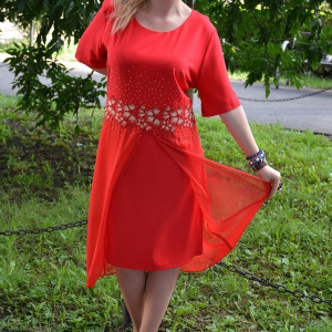 Rochie eleganta de nuanta rosie cu strasuri aplicate in fata - Img 4
