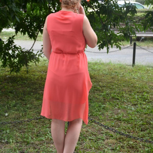 Rochie eleganta, doua suprapuneri de material,voal asimetric - Img 5