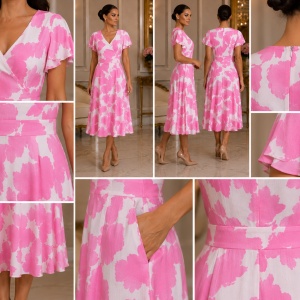 Rochie Ermine, nuanra de roz cu elastic la spate - Img 3