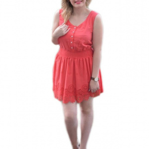 Rochie feminina,de vara corai brodata - Img 1