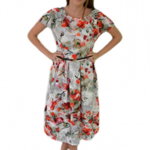 Rochie feminina de vara cu croi lejer si imprimeu multicolor - Img 1