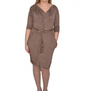 Rochie feminina, rafinata,cu designe aparte bej