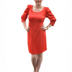 Rochie feminina, rosie, material usor elastic - Img 1