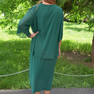Rochie Hedda verde cu aplicatii de strasuri - Img 6