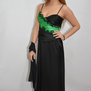 Rochie lunga, la bustul drept are broderie - Img 4