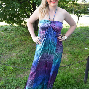 Rochie maxi, care se leaga dupa gat cu un snur - Img 2