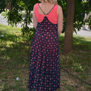 Rochie moderna, culoare bleumarin-corai - Img 5