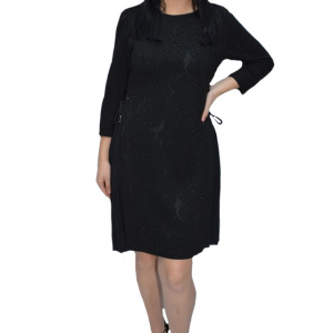 Rochie office Caterina ,model plisat la fusta,negru - Img 1