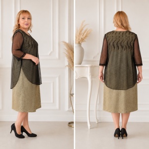 Rochie rafinata Bridger aurie cu aplicatii de strasuri - Img 3