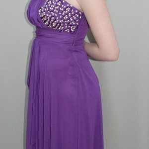 Rochie rafinata cu aspect de stil grecesc, culoare mov deschis - Img 3