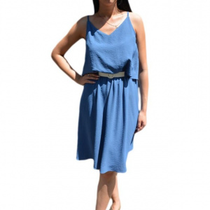 Rochie rafinata de vara, nuanta de bleumarin