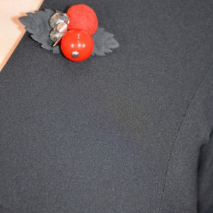 Rochie rafinata Mila cu crepeu in fata,model asimetric,nuanta de negru - Img 6