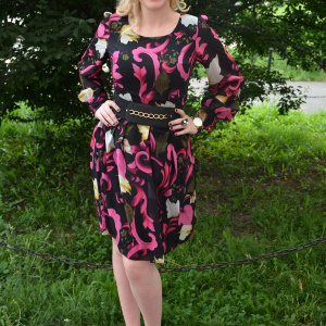 Rochie rafinata ,multicolora cu centura neagra - Img 3