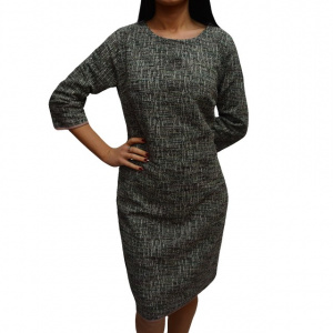 Rochie scurta de zi cu design multicolor si maneca trei-sferturi - Img 1