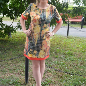 Rochie subtire de vara, scurta, cu imprimeu aparte in tesatura - Img 2