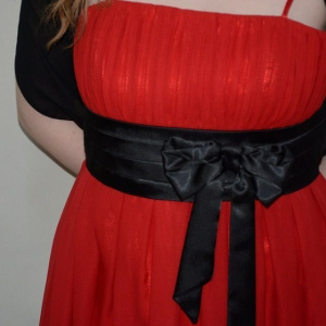 Rochie tinereasca, nuanta de rosu, fundita aplicata - Img 4