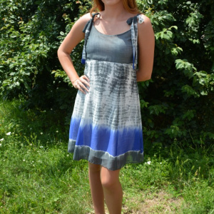 Rochie vaporoasa de vara, material subtire cu design multicolor - Img 2