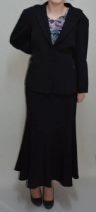 Sacou office cu guler clasic cu rever asutit, de culoare neagra - Img 2