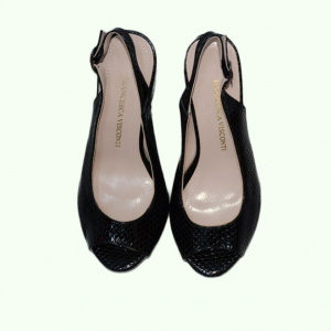 Sanda casual de vara, model clasic cu bareta simpla, neagra - Img 2
