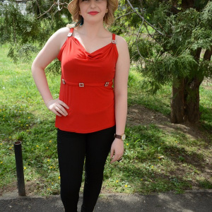 Top fashion, culoare rosie, model casual-elegant, masura mare - Img 2