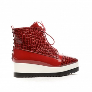 Adidas cu siret si fermoar, de culoare marsala, cu platforma