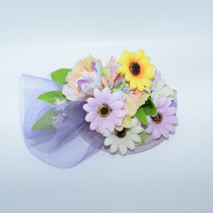 Agraf tip palarie ,model elegant cu flori,multicolor - Img 3
