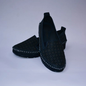 Balerin casual cu perforatii,nuanta de bleumarin - Img 5