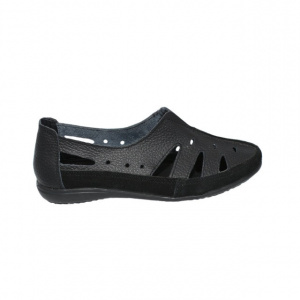Balerini, din piele naturala de nuanta neagra, cu elastic mic in fata - Img 1