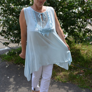 Bluza casual,de vara fara maneca ,nuanta de albastru deschis - Img 6