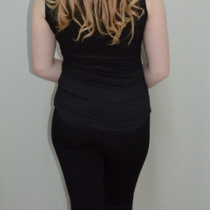 Bluza casual fara maneca, culoare neagra, cu dantela si volane - Img 6