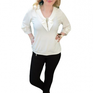 Bluza de ocazie, dintr-un material nesifonabil, maro, gri, bej - Img 1