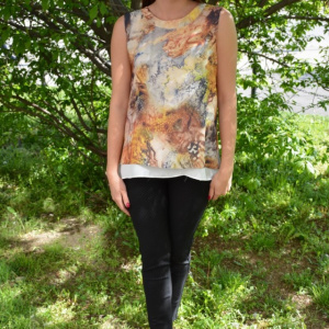 Bluza lejera fara maneca si design multicolor, primavara-vara - Img 2
