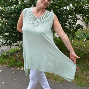 Bluza rafinata,asimetrica, nuanta verde masliniu - Img 4