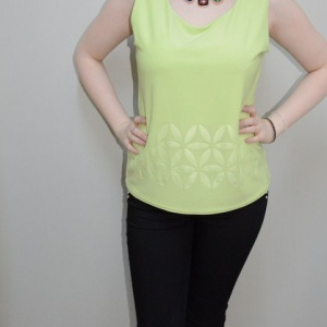 Bluza verde deschis, din material elastic cu model imprimat - Img 2