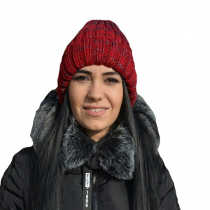 Caciula visinie de toamna-iarna, din material gros cu design clasic - Img 1