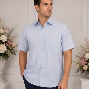 Camasa alba sau gri, model casual, cu imprimeu in tesatura