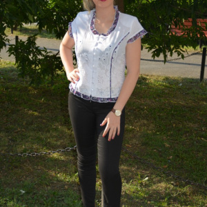 Camasa din bumbac, masura mare, alba, cu motive brodate - Img 7