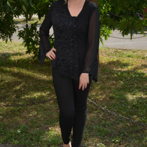 Camasa eleganta, de culoare neagra, cu maneci evazate - Img 2