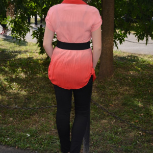 Camasa lunga cu maneci scurte de culoare rosie in degrade - Img 4