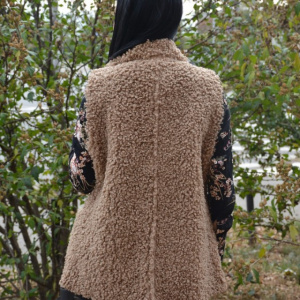 Cardigan tip vesta Xenai cu insertii de blanita pe spate,nuanta de crem - Img 5
