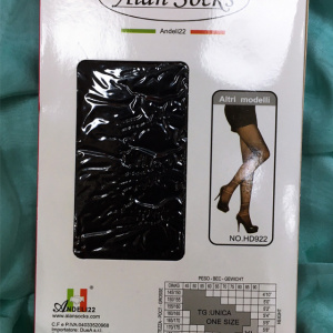 Ciorap pantalon cu model deosebit tip funda in spate, neagra - Img 3