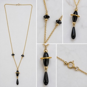 Colier damă multistrat cu lanț și mărgele decorative - Img 5