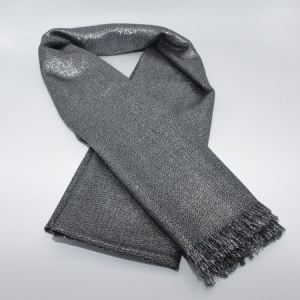 Esarfa de ocazie, model casual-elegant cu forma clasica,Argintie - Img 3