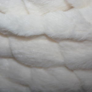 Fular Lenna cu insertii de blanita,model cilcular,nuanta de alb - Img 2