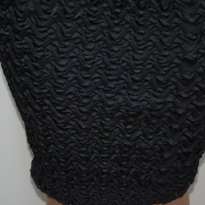 Fusta eleganta, neagra, fronsata, cu talie accentuata din saten - Img 4
