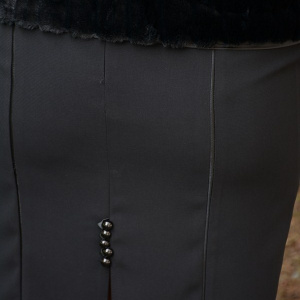 Fusta neagra masura mare, cu croi drept si decor de strasuri mici - Img 6
