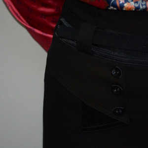 Fusta tinereasca, de culoare neagra si inserti saten - Img 4