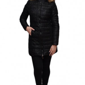 Jacheta neagra, din fas, cu design de dantela aplicata deasupra - Img 1