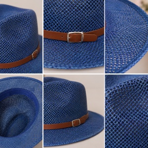 Palarie fashion, model trilby, bleumarin sau neagra, de vara - Img 5